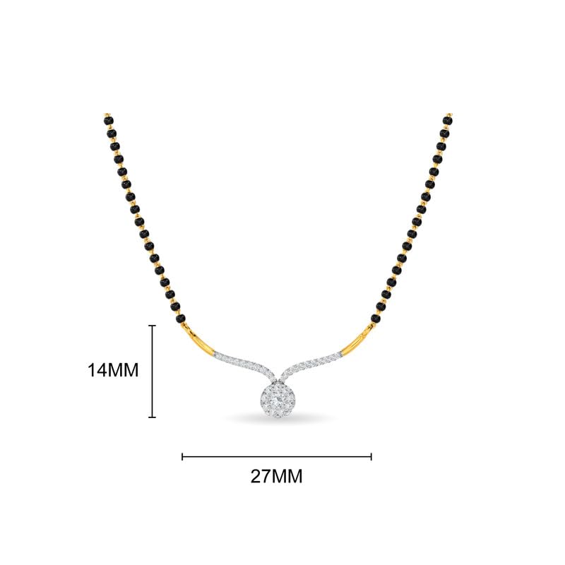 Image of KISNA JEWELS 14KT|18KT BIS Hallmark Pure Gold and Diamond Mangalsutra For Women