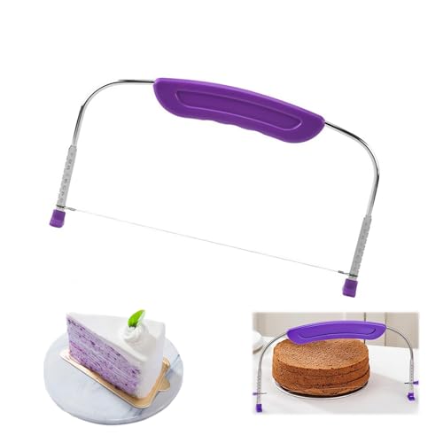 Yeenano Coupe-Gâteau,Trancheuse à Gâteau Réglable,Niveleur De Gâteaux, Aide à la Découpe de Gâteaus,Couteau à Gâteau en Fil,Outils De Matelassage De...