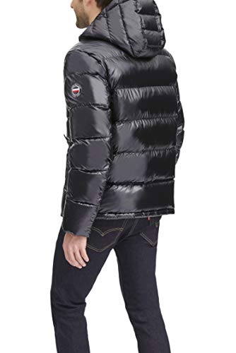 tommy hilfiger men's ultra loft quilted stretch hooded puffer jacket