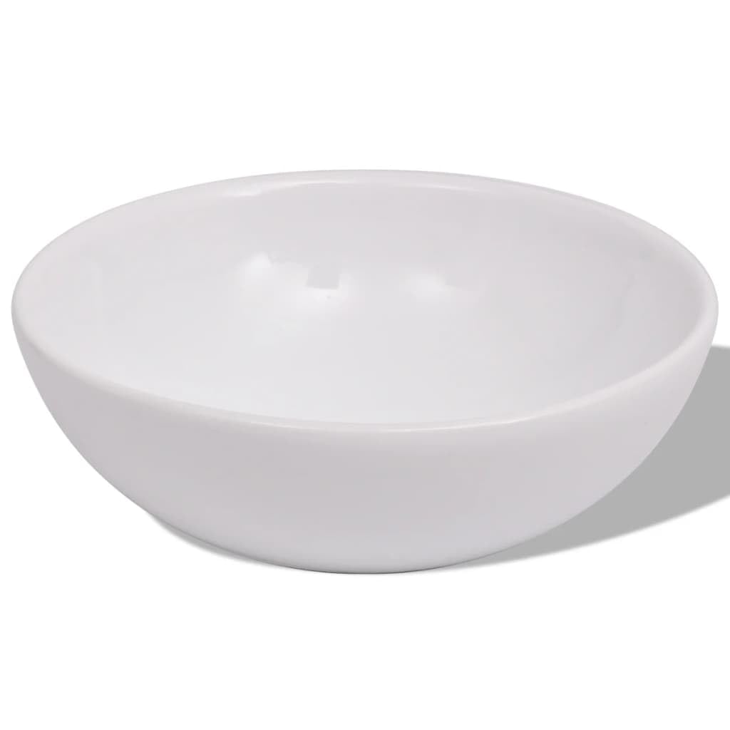 vidaXL Set de Mobiliario de Baño Lavabo de Cerámica Pack de 3 Unidades Beige