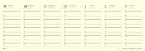 DUMONT - Blumenwiese 2025 Tischquerkalender, 29,7x10,5cm, Terminplaner im hübschen Blumendesign, mit viel Platz für Einträge und Schulferien, internationales Kalendarium