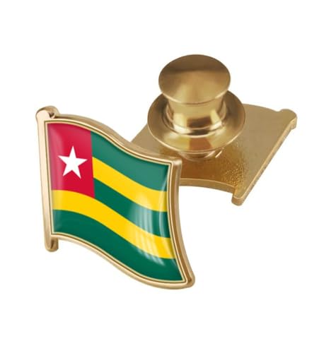 Image of vmcoatdu Country Flag Backs Locking Pin Keepers Locking Clasp Pin Badge International Travel Brooch Metal Alloy Souvenir Pin 0.75x0.7 Inch Small Pin