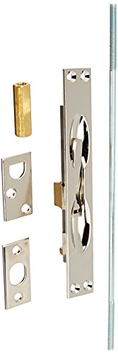 idh by St. Simons 11020-014 Professional Grade Quality Genuine Solid Brass Extension Flush Bolt with 11-3/4-Inch and Brass Plunger, Bright Nickel