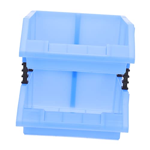 Holibanna 1 Juego cajas de componentes cajas almacenaje cajas de almacenaje contenedores organizadores apilables largo accesorios cajas de almacenamiento cajas de plástico el plastico Blue