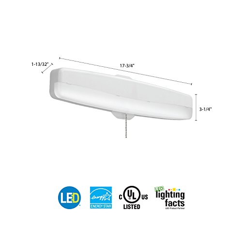Image of Lithonia Lighting FMMCL 18 840 S1 M4 LED Flush Mount Closet Light with Pull Chain, White, 18 inch