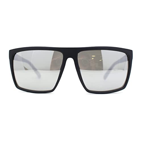 SA106 Kush Mens Oversized Flat Top Color Mirror Matte Plastic Rectangle Sunglasses2