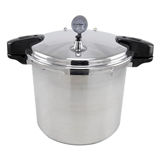 NESCO 16.9 QT MANUAL PRESSURE CANNER, PRESSURE COOKER WITH PRESSURE GUAGE, LOCKING LID, AND REMOVABLE BLOCKAGE GUARD