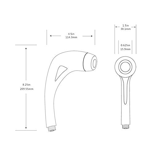 Ducha de mano de alta presión en ABS cromado completo con conector internacional 6