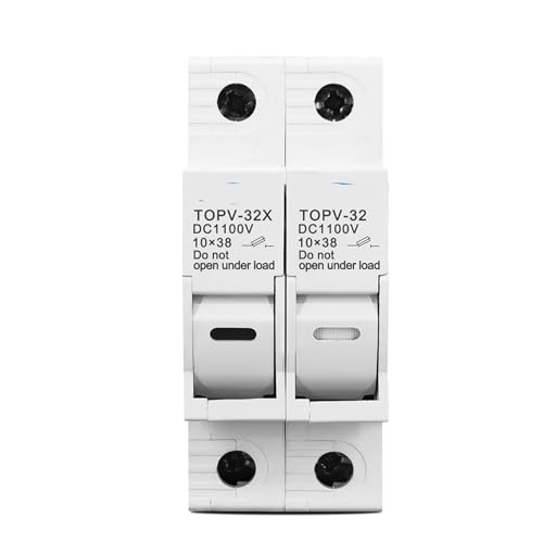 Portafusibles CC paralelo 2P 1100V de alta resistencia dieléctrica y base para 10x38 mm