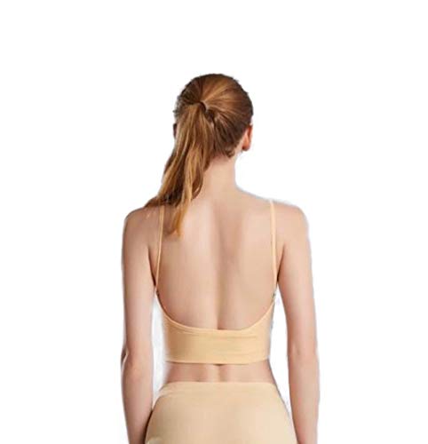 Backless Bra - Low Back Sports Bra - Low Back Crop Top - Womans Sports Bra - Push Up Bra Crop Top - Small (Nude)