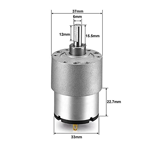 Brewix Motor Jgb37-520 D C 6V/12V/24V High Torque Gear Motor All Metal Gear Box Electric Motor : 12Rpm, Voltage : 6V Motor (Color : 6V, Size : 12Rpm) #TOP5