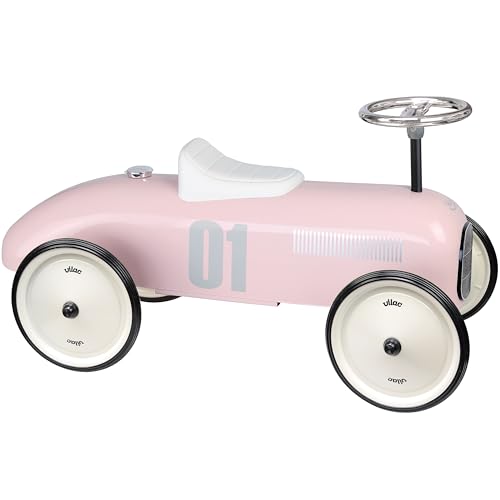 Vilac - Voiture Porteuse Vintage Rose - Jouet Enfant - Développe la motricité de votre enfant - Véhicule en métal - A partir de 18 mois - 1127