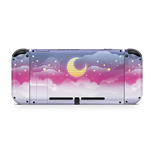 Image of Tacky Design Clouds Skin Compatible Nintendo Switch Skin Wrap Cover, Moon Stickers, Premium Vinyl 3M Full Wrap Decal, Purple Starry Sky