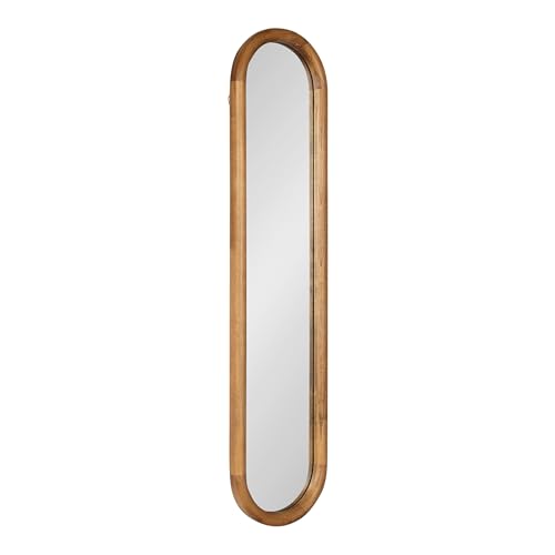 Kate and Laurel Talma Modern Slim Panel Wall Mirror, 9 x 36, Natural Wood...