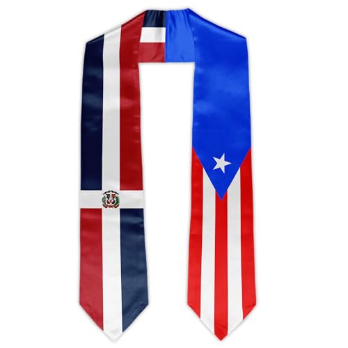Puerto Rico Dominican Republic Mixed Flag Graduation Stole Flag Graduation Sash for Graduate Graduation Gift 72 Long