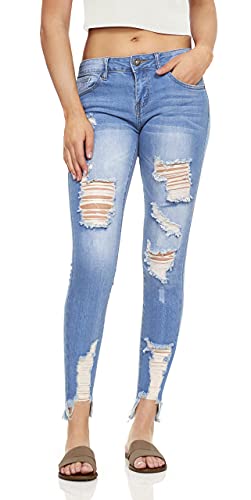 Image of Women's High Waisted Jeans for Women Ripped Skinny Stretch Jeans Distressed Butt Lifting Denim Pants