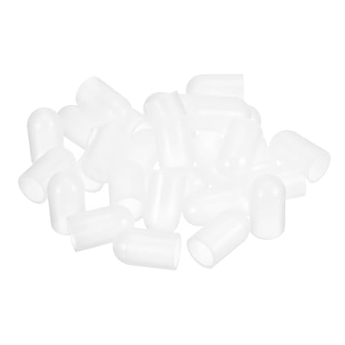 Image of uxcell 48Pcs Silicone End Caps, 13mm(1 /2 inch) ID 19mm(3 /4 inch) Height Round Rubber Elastic Screw Thread Protectors Soft Flexible Screw Bolt Covers Caps for Metal Tube Rod Bolt, Clear