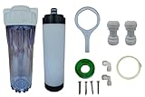 Wellon 10-Inch Washable UF Filter Kit with Transparent Housing – Includes UF Filter, 10” Clear Housing, Bracket, Spanner, Elbow Connectors, Teflon Tape & 4 Meter 3/8” CCK Pipe – for Pre-Filtration