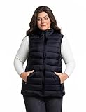 JASOFRON Women’s Plus Size Puffer Vest Lightweight Packable Down Alternative Quilted Sleeveless Jacket with Pockets.