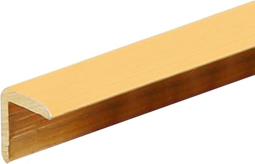 Threshold Strip，Flooring Transition Strip，Brushed Brass Stair Nosing Edge Trim, L Shape Edge Protector for Furniture/Cabinet/Desk/Wall Corner Guard, Metal Floor Transition Strip Cover(10x10mm(3/8"x3/8