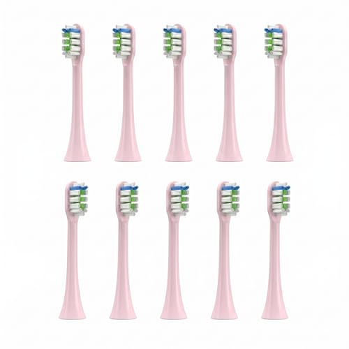 Image of Replacement Toothbrush Heads Compatible with COULAX U17/U15/C15/H15/ PHYLIAN H15 / PRO U17 Electric Toothbrush,10 Pack (Pink Moderate)