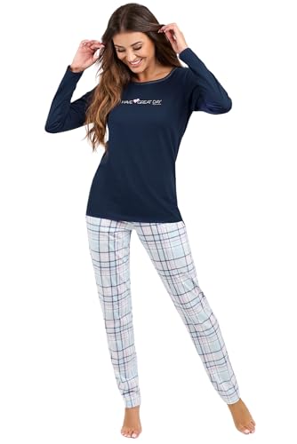Pyj' hiver chaud en coton : ensemble de nuit 2 pièces manches longues S-XXL