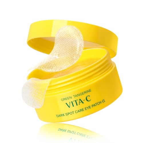 Image of GOODAL Green Tangerine Vitamin C Eye Patches ALPHA - 25% Thicker Hydrogel Under Eye Patches for Puffy Eyes & Dark Circles, Korean Skincare, Radiant Glass Skin Look (60 Patches)