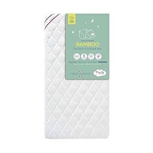 P’TIT LIT – Matelas Bébé Bamboo – 60×120 cm – Viscose Douce et Absorbante – sans Traitement Chimique – Déhoussable – Oeko Tex® – Fabrication Française