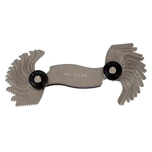 Made in USA | Unipec Screw Pitch Gauge – 28 Leaves, 4–80 TPI | English Thread Gage Tool | Precision Steel Thread Measuring Tool