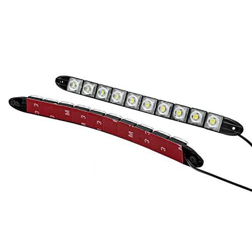 Lot de 2 Feux de Circulation diurne 10LED Haute Puissance, 12V Feux de Route universels Brouillard lumière de Bande de Voiture Blanche à conduisant des Feux de Jour antibrouillard