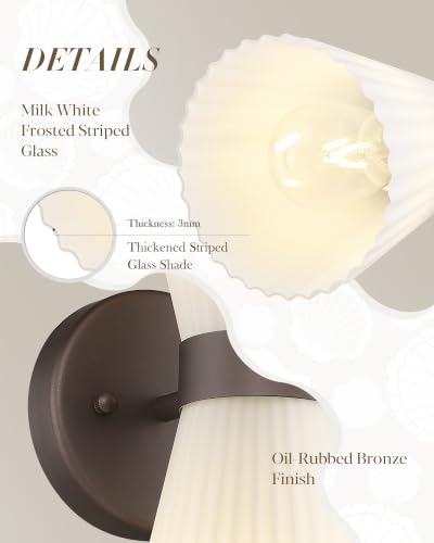 Image of HWH Indoor Wall Sconces Set of 2, 2-Light Vanity Lights, 5HZG97B-2W-2PK ORB