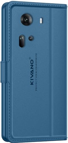 Image of KIVANO LUXE Compatible for Oppo Reno 11 5G Luxury Handmade Leather Magnetic Flip Folio Case | Card Holder & Kickstand | Slim Protective Cover | Unisex - Blue