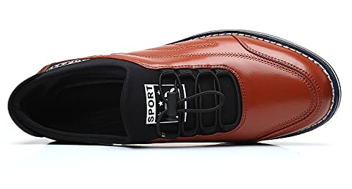 Santimon Mens Casual Leather Drawstring Slip-On Sneakers Business Formal Walking Comfort Driving Lofers Classic Moccasin Shoes3