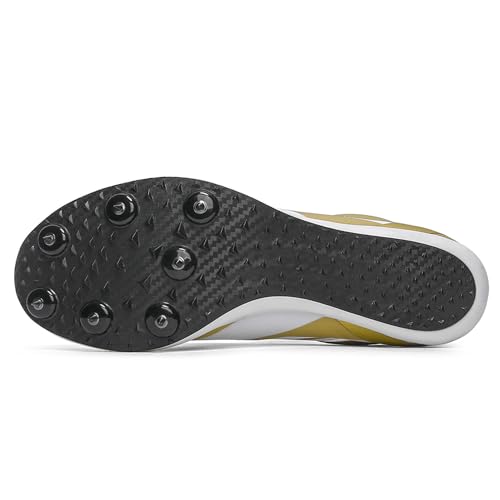 Tênis masculino feminino de atletismo infantil Spikes para meninos e meninas, Dourado, 37
