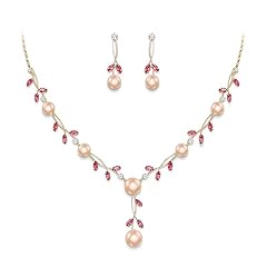 Earrings+Necklace_Pink Gold-Plated-Brass