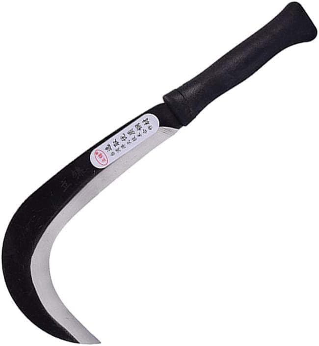 Clearing Sichel,Stahl Gras Sichel,Gartenarbeit Japanische Manganstahlklinge Halbmondförmige Sichel, Mehrzweck-Garten Unkraut Gras Sichel und Professionelle Landwirtschaft Sicherheit Sichel (C)