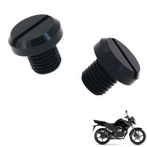 generisch 2PCS motorrad spiegel stopfen kompatibel mit Yamaha YS125,Motorcycle rearview mirror blind plug tuning zubehör(black)