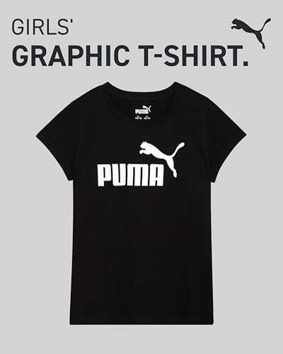 Image of PUMA Girls T-Shirt - Core Logo T-Shirt for Girls - Basic Athletic Crewneck Short Sleeve Tee (7-16)