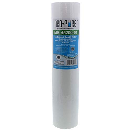 Neo-Pure20" BB Graded Density Polypropylene Sediment Filter 25/1 mic Compatible with AXEON Membranes, Pentek DGD-2501-20,155360-43, Hydronix SDC-45-2001, Watts FPMB-BB1-20 - 6 pack