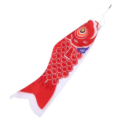 KONTONTY Bandiera Giapponese della Carpa Koinobori 70Cm Rosso Resistente Manica a Vento a Forma di Pesce per Decorazioni da Giardino e Festival Esterni