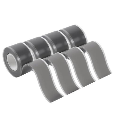 Image of Self-Fusing Silicone Tape Waterproof for Outdoor Use1 x 10' 4-Pack | Gray Plumbers Tape, Pipe Leak Repair & Wrap, Conduit Sealing, High Temp Electrical Tape Insulating, Coax And Tool Fixation