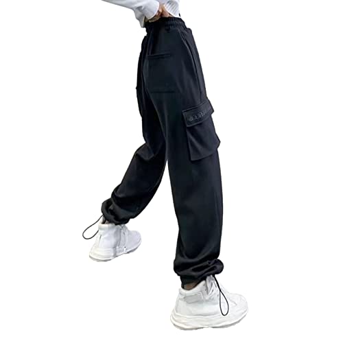 Jogging polaire femme noir imprimé lettres taille M - Pantalon de sport chaud