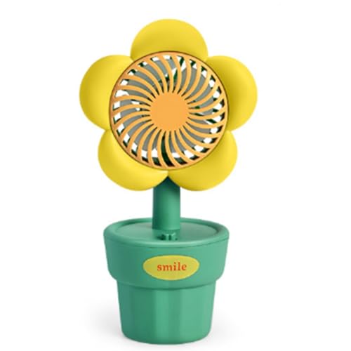 Giuneuow Ventilador USB Portátil, Ventilador de Carga, Mini Ventilador Portátil, Ventilador Portátil, Estilo para Regalos de Cumpleaños, Amarillo