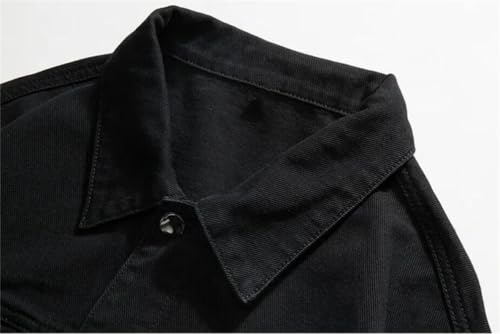 Men's Lapel Slim Fit Denim Jacket Baggy Street Coat Casual Slim Fit Coat Pocket Front Casual Jackets3