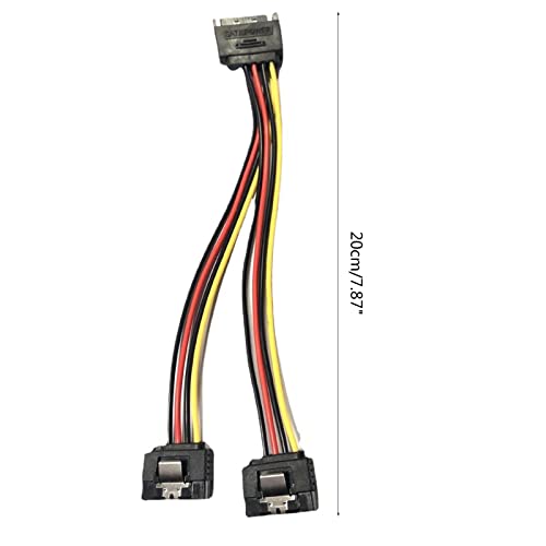 Cable divisor de energía SATA 15 pines macho a 2 hembras 20 cm miniatura 3