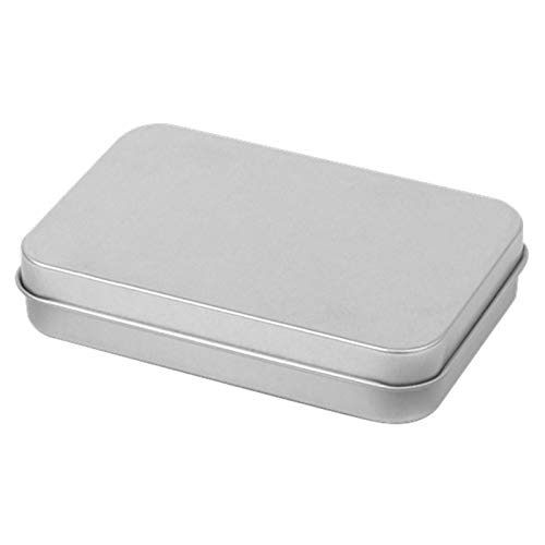 Petite Boîte Métallique Rectangulaire Métal Vide Charnière Boîtes Mini Boîte De Rangement Portable avec Couvercle pour Petits Objets, Bonbons, 88X60X18mm Cover
