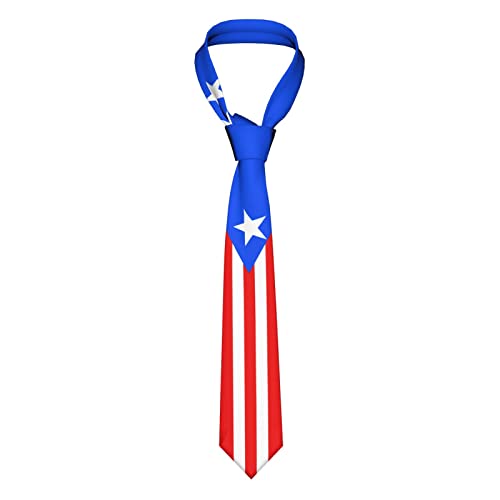 DABOYOZHZH Puerto Rico Flag 5 Striped Necktie Men'S Neck Ties Mens Party Business Neckties Soft Skil Tie