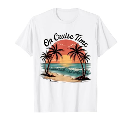 On Cruise Time Tropical Sunset Beach Vacation Men Women Tee T-Shirt