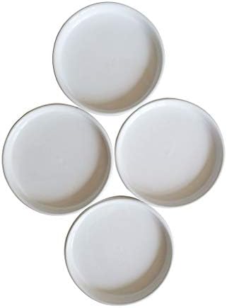 Sersberg 3.94 Inch Round Ceramic Plant Saucer for Succulent Planter Set of 4,White