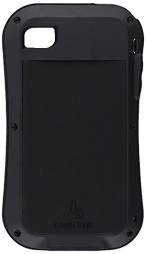 Love Mei Hard Metal Corning Gorilla Glass Shockproof/Dustproof/Watertherproof for iPhone 5 5S (All Black)